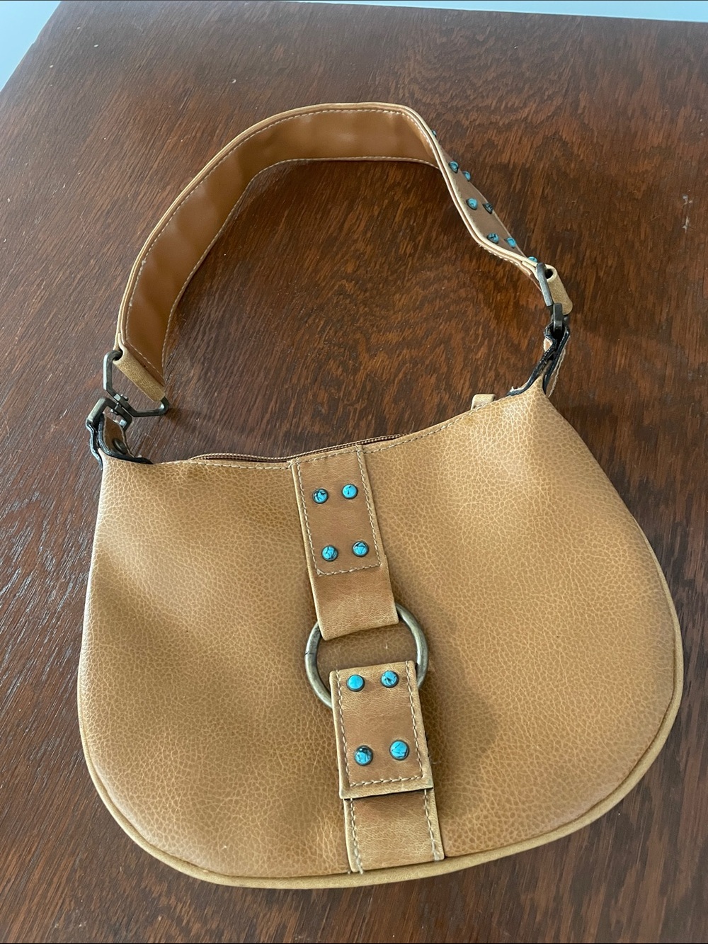 Stylish Tan small Leather Shoulder Bag like new